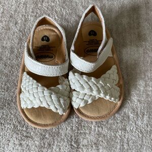 White Lattice Sandals